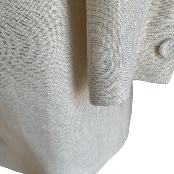 Zara Blazer Linen Long Jacket Event Wear Mini Dress Wedding Occasion Cream  XL - Picture 9 of 15
